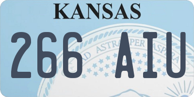 KS license plate 266AIU
