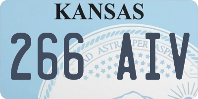 KS license plate 266AIV