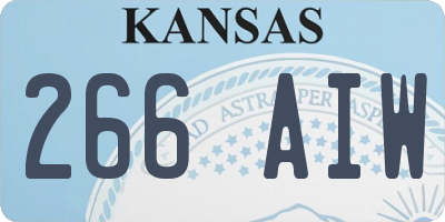 KS license plate 266AIW