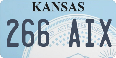 KS license plate 266AIX