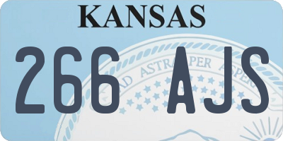 KS license plate 266AJS