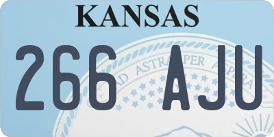 KS license plate 266AJU