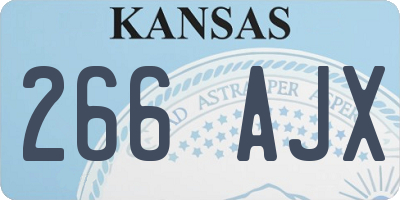 KS license plate 266AJX