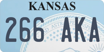 KS license plate 266AKA