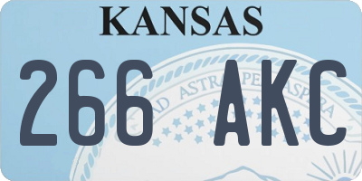 KS license plate 266AKC