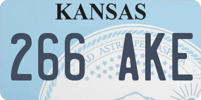 KS license plate 266AKE