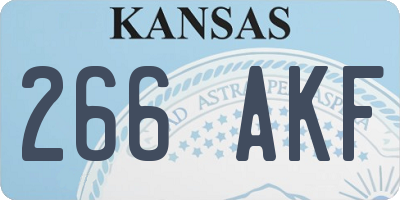 KS license plate 266AKF