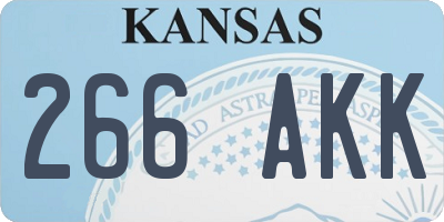KS license plate 266AKK