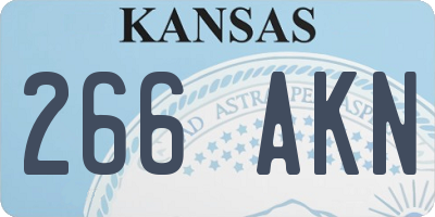 KS license plate 266AKN
