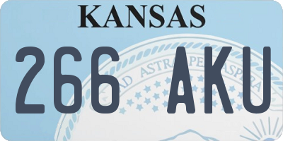 KS license plate 266AKU