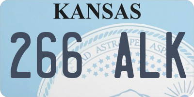 KS license plate 266ALK
