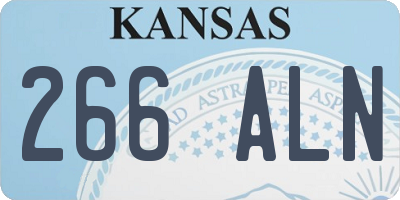 KS license plate 266ALN