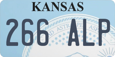 KS license plate 266ALP