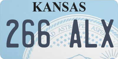 KS license plate 266ALX