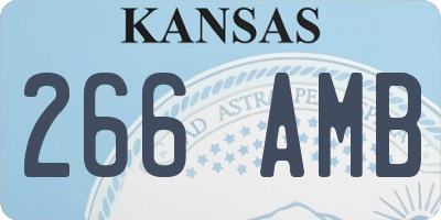 KS license plate 266AMB