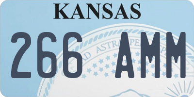 KS license plate 266AMM