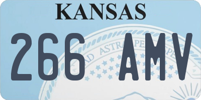 KS license plate 266AMV