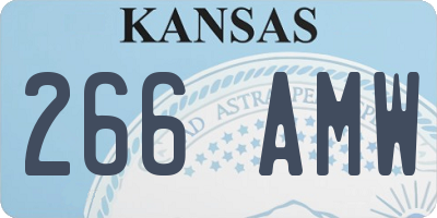KS license plate 266AMW