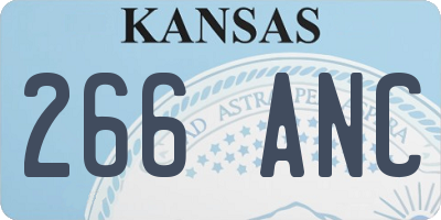 KS license plate 266ANC