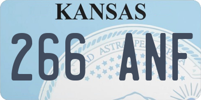 KS license plate 266ANF