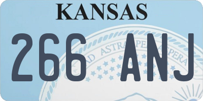 KS license plate 266ANJ