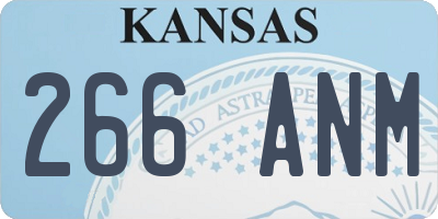 KS license plate 266ANM
