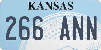 KS license plate 266ANN