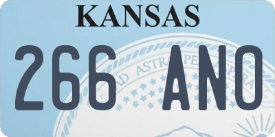 KS license plate 266ANO