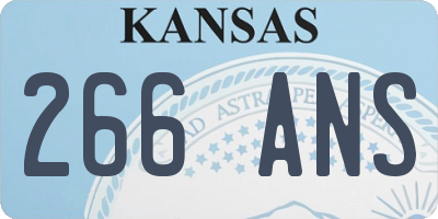 KS license plate 266ANS