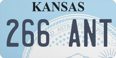 KS license plate 266ANT