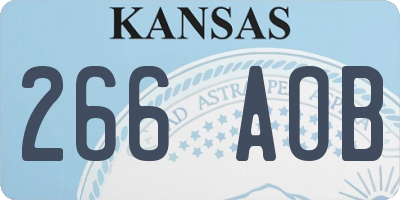 KS license plate 266AOB