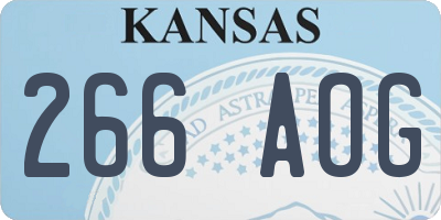 KS license plate 266AOG
