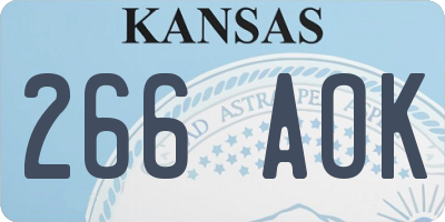 KS license plate 266AOK