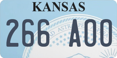 KS license plate 266AOO