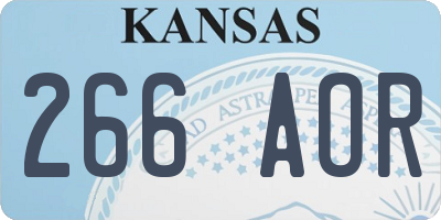 KS license plate 266AOR
