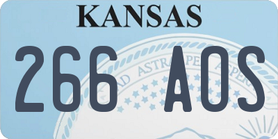 KS license plate 266AOS