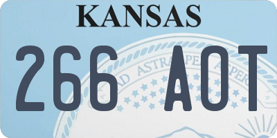 KS license plate 266AOT