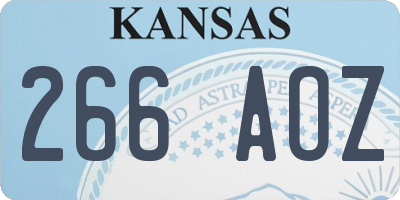KS license plate 266AOZ