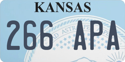 KS license plate 266APA