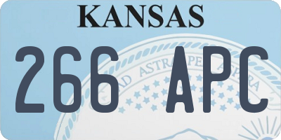 KS license plate 266APC