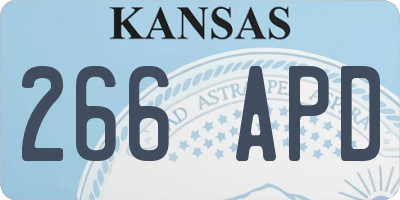 KS license plate 266APD