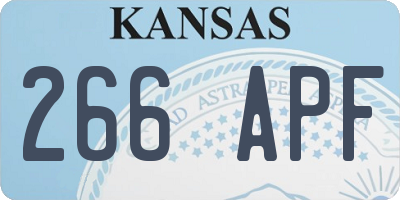 KS license plate 266APF