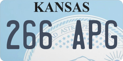 KS license plate 266APG