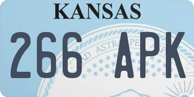 KS license plate 266APK
