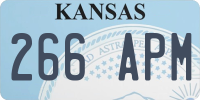KS license plate 266APM