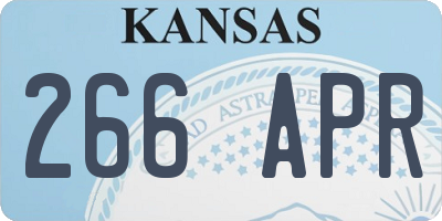 KS license plate 266APR