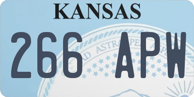 KS license plate 266APW