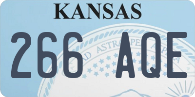 KS license plate 266AQE