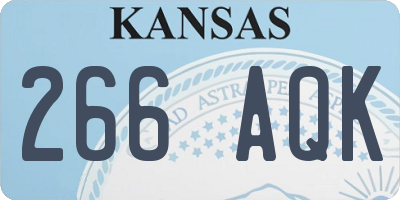 KS license plate 266AQK