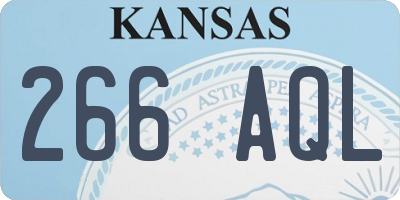 KS license plate 266AQL